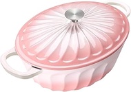 Enameled Oval Dutch Oven Pot with Lid, 7 QT Cast Iron Dutch Oven with Dual Handles for Cooking, Brea