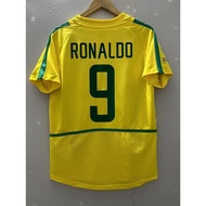 【New Retro】2002 Brazil RONALDINHO Top Quality Home Soccer Jersey Custom T-shirt Football Jersey RONA