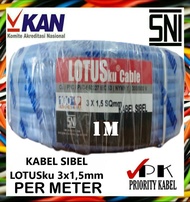 Kabel Pompa Submersible Sibel LOTUSku HYO 3x15mm 3x1.5 (Per Meter) 1M