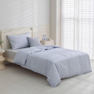 單人/十月羽絨被/可機洗、免被套、蓋一整年的好被子-細格藍