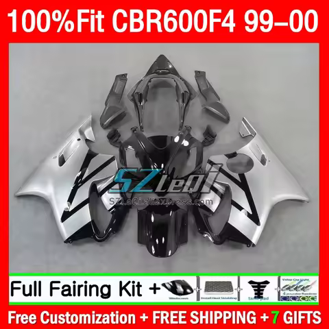Injection Fairing For HONDA CBR 600F4 600CC 600FS 600 Silver black F4 FS CC 183Q1.9 CBR600F4 1999 20
