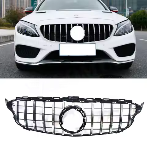 VACOMUL ABS Front Bumper Mesh Grille for Mercedes Benz C Class W205 C200 C250 C300 C43 2015-2019 GTR