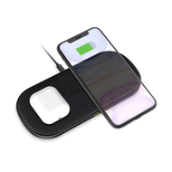 CHOETECH 5-COIL DUAL FAST WIRELESS CHARGER แท่นชาร์จอุปกรณ์ไร้สายแบบ 2 IN 1 - BLACK