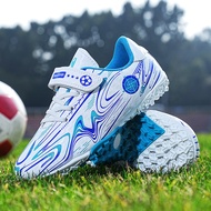 Without Lace Mens Soccer Shoes SLIP-ON Non-Slip Turf Soccer Cleats for Kids TF/FG Training Football 