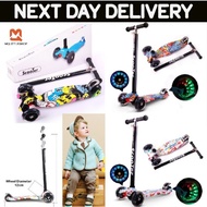 Kid Scooter - 3 Wheel Kick Scooter Good Quality Adjustable Height with Flashing LED Wheels for Child
