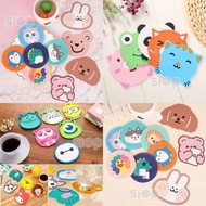 22U1 Cute Cup Coaster Character Pattern Cup Mug Coaster Silicone Coaster