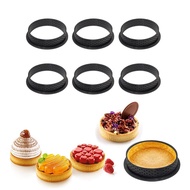 6Pcs Cake Mold Mousse Circle Cutter Heat-Resistant Mousse Ring Non Stick Bakeware Tart French Dessert DIY Perforated Ring