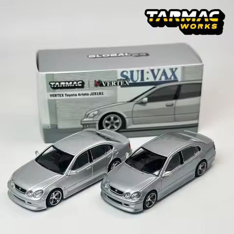 Tarmac Works 1:64 TW VERTEX Toyota Aristo JZS161 Silver Alloy Car Model Chase
