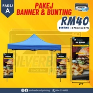 PAKEJ BANNER DAN BUNTING/PAKEJ MURAH/BUNTING/BANNER/PAKEJ UNTUK NIAGA/COMPANY/EVENT/RUMAH TERBUKA/BU