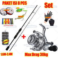 【#Beli 1 Dapat 8#】Joran Pancing 1 Set Reel Besi /pancing 1 set lengkap kuat/Pancing Set Murah Murah