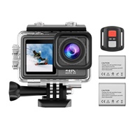 4K 24MP Dual Screen Sport Camera DV Camcorder 2.0 Inch Screen 170° Wide Angle EIS 40m Waterproof WiFi with Macro Lens Remote Control for Outdoor Sports