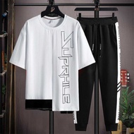 Mukzhop Men's T-shirt and Long Pants Set / Jogger / HILE Set