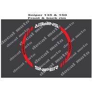 ♞,♘,♙,♟Decals, Sticker, Motorcycle Decals for Mags / Rim for Yamaha Sniper 135 &amp; 150, red