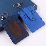 PU7 Card Slot Work Card Card Holder Folding Zipper Change Card Holder Keychain Work ID Holder Identi