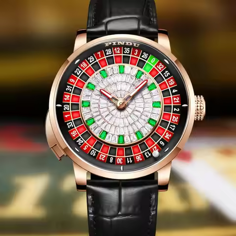 PINDU Men's Mechanical Watch Stainless Steel NH35 Watch Roulette Men's Top Brand Luxury Rotating Sap