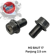 MESIN WHOLESALE 17 FLANGE BOLT M12X25 STEEL OIL BOLT ENGINE BOLT ETC BAUD 17 length 2.5 cm