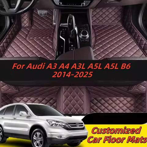Floor Mats Custom leather For Audi A3 A4 A3L A5L A5L B6 2014-2025 Car Interior Accessories