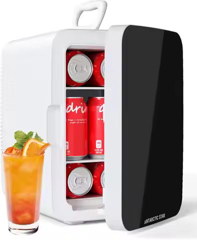 Compact Mini Fridge, Portable Small Refrigerator with AC/DC Power, 10 Liter/ 2.6 Gal Small Cosmetics