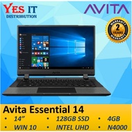 Avita Essential 14 " FHD Laptop Matt Black / Concrete Grey / Matt White (N4000, 128GBSSD , 4GB, Intel UHD 600, W10, 2YW)