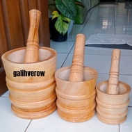 SET LUMPANG KAYU BESAR (UKIR) + ALU / Tumbukan Kayu / Ulekan Kayu