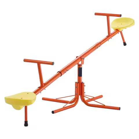 SucceBuy 100Lbs Kids Seesaw Sit and Spin Teeter Totter with 4-prong Support Legs for Children Outdoo
