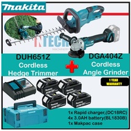 MAKITA DUH651Z CORDLESS HEDGE TRIMMER+DGA404Z CORDLESS ANGLE GRINDER 1x RAPID CHARGER