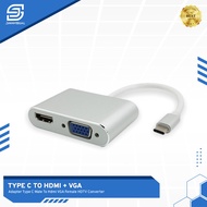 Adapter Converter 2 IN 1 USB Type C to HDMI VGA UltraHD 4K