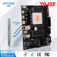 YQJZF เมนบอร์ดเดสก์ท็อป ERYING มาเธอร์บอร์ดกับชุดอินเตอร์โพส CPU คอร์ I5 I5-11400H SRKT1 11400ชม. 6C