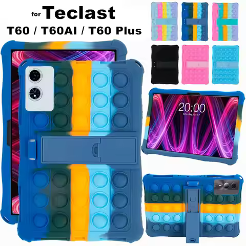 for Teclast T60 Plus T60AI 12 Inch Tablet Case Ajustable Stand Cover Tablet Soft Silicone Push Bubbl