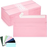 200 Pack #10 Business Envelopes, Pink Standard Envelopes Self Seal, Letter Size Business Mailing Env