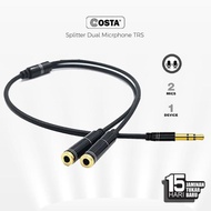 Top- Costa Splitter Cable Connector Dual Mic Cable Trs Mic+Mic Camera,Pc