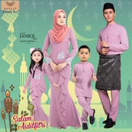 NOELLE Baju Raya Family Sedondon 2024 Baju Kurung Ibu Anak Baju Melayu Ayah Anak Baby JANICE PRO - L