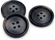 20/Set Resin Button Clothes Sewing Snaps Blazer Shirts 4 Holes Buttons (23mm, Black)