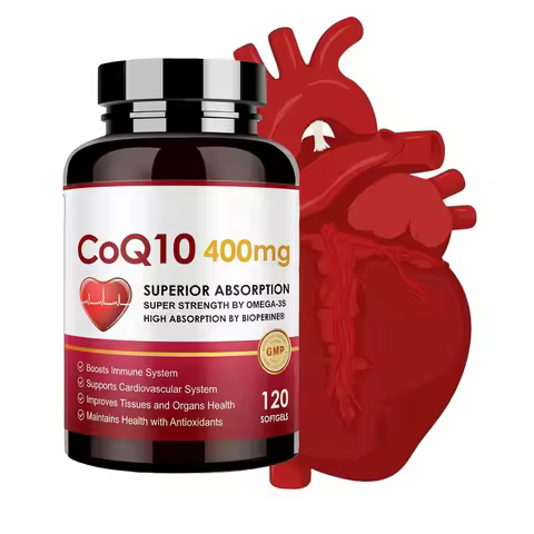 Coenzyme CoQ10-400mg-Softgels Supplement with PQQ, BioPerine & Omega-3, Powerful-Antioxidant, Suppor