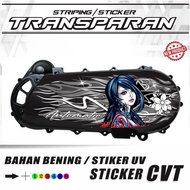 TRANSPARENT STICKERS CVT STRIPING VARIATIONS, COOL MOTIF CVT STICKERS STICKER MOTOR STICKER MOTORCYC