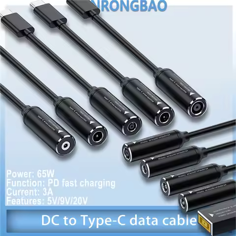 PD DC to USB C Type-C 65W DC 5.5X2.5 7.4X5.0 4.5X3.0mm Connector To Type-C PD Converter Adapter for 