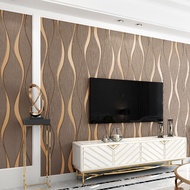 Wallpaper Dinding Sticker Ruang Tamu Kamar Motif Gelombang Mewah 45 cm X 10 m