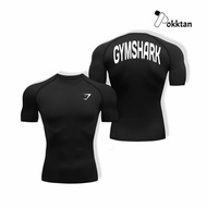 Gymshark Font Compression Shirt Short Sleeve Sports T-Shirt Gymshark Font Short Sleeve Tight Compres