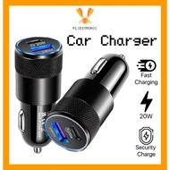 FLIESTRONIC Car Charger Car Charger Plug/ 2-Port Type-C USB Charging/