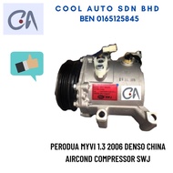 🔥READY STOCK 🔥PERODUA MYVI 1.3 2006 DENSO CHINA AIRCOND COMPRESSOR SWJ