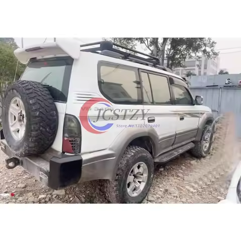 Rear Trunk Wing Roof Spoiler With Led Light For Toyota Prado FJ90 3400