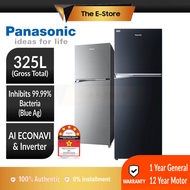 Panasonic 325L 2-door Top Freezer Refrigerator Inverter Econavi Energy Saving | NR-TV341BPSM NR-TV341BPKM (Fridge Peti Sejuk Peti Ais 电冰箱 NR-TV341 NR-TV341BP)