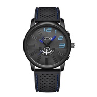 P-007 Men's Fashion Watch Trendy Silicone Strap Waterproof Anti-dust Watch Men's Sports Quartz Watch