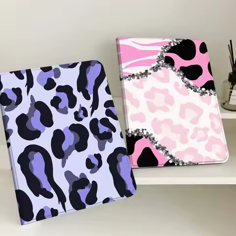 Cartoon Purple Leopard Print Tablet Case For Samsung Tab Galaxy S6 S11 A A7 A8 A9 A11 10.1 10.4 10.5