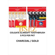 Colgate Slimsoft Charcoal / Charcoal Gold Toothbrush 1's/3's/5's