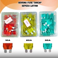 [1 BOX=100 PCS] Fuse Electric Bike Plug-in Fuse 10A 20A 30A – Universal Mini Electric Bike Blade Fus