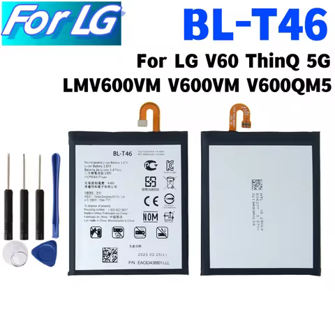 Replacement Battery BL-T46 5000mAh Battery For LG V60 ThinQ 5G LMV600VM V600VM V600QM5 BL T46+Free T
