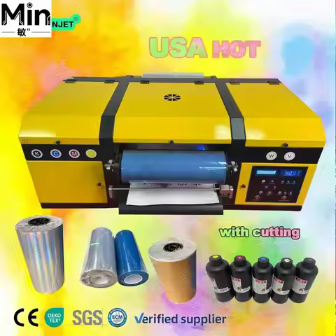13 Inch 30cm 2 In 1 Roll To Roll A3 Mini UV DTF Printer Dual Print Heads White Ink UV Inkjet Label S