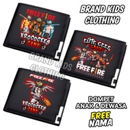 NEW CHILDREN'S WALLET FF FREE FIRE CHAR SULTAN / FREE FIRE KROCCO CEES GANK FF Wallet / Adult & Chil