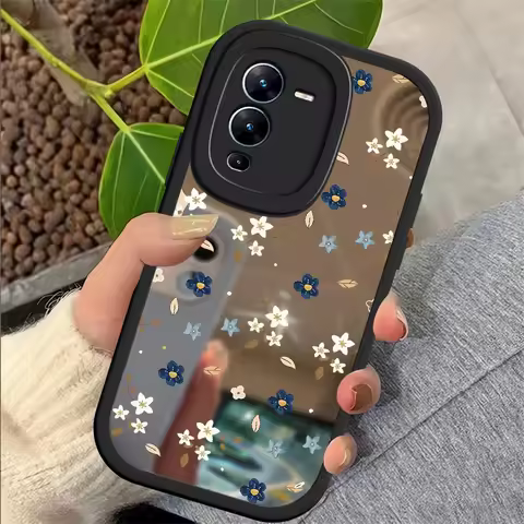 For Vivo V9 V11i V17 Russia Case Fashion Flower Cover For Vivo V23 E V23 4G 5G V23 Pro V15Pro Mirror